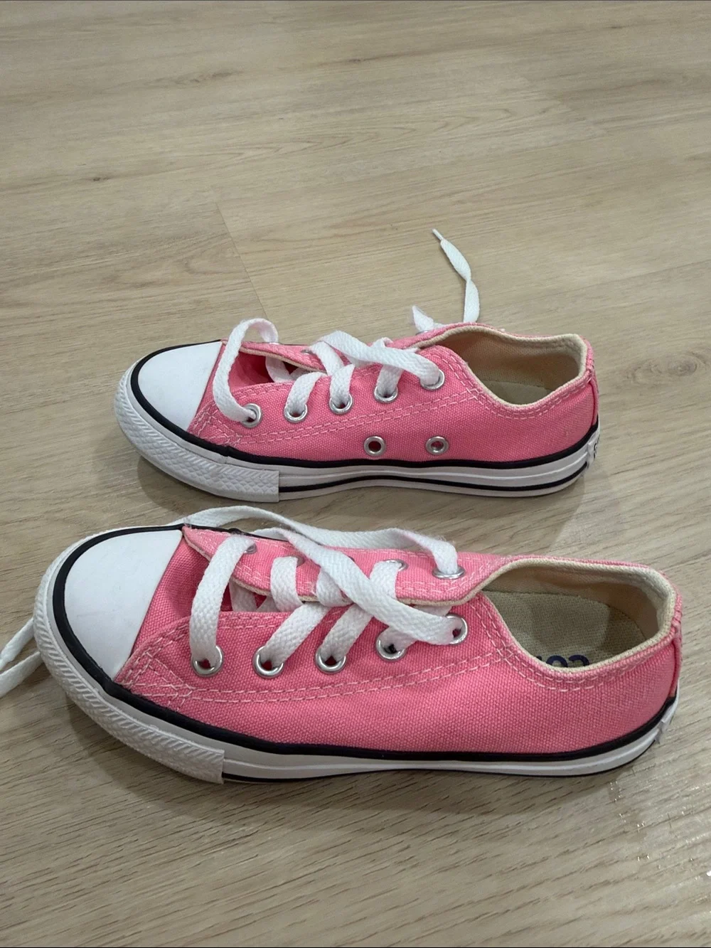 Converse Kids 11 Pink Canvas Low-Top Sneakers
